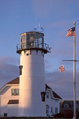 Sun Setting By Chatham Lighthouse on Cape Cod